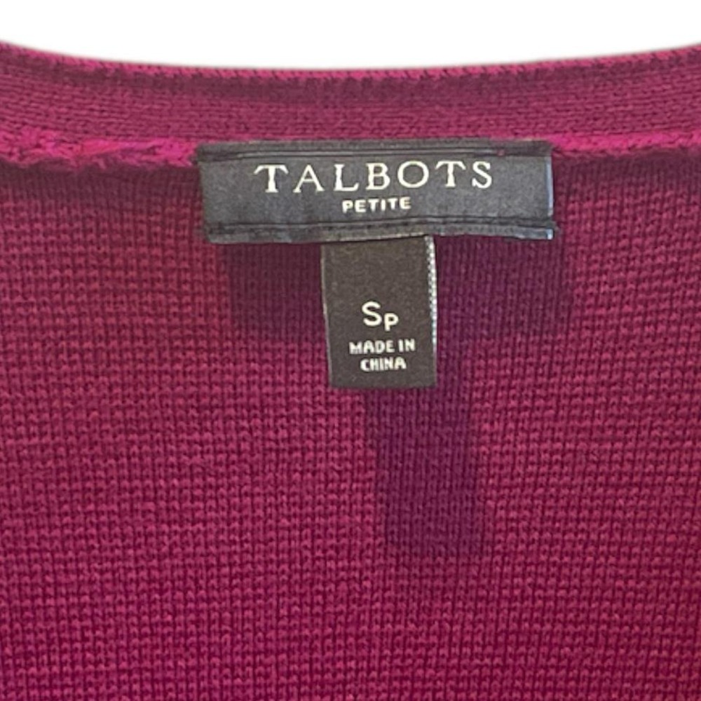 Talbots Sweater Womens Fuchsia Cotton Modal Open Long Line Cardigan - Small - Picture 4 of 8